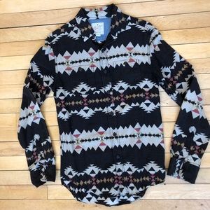 Tribal Print Flannel Shirt